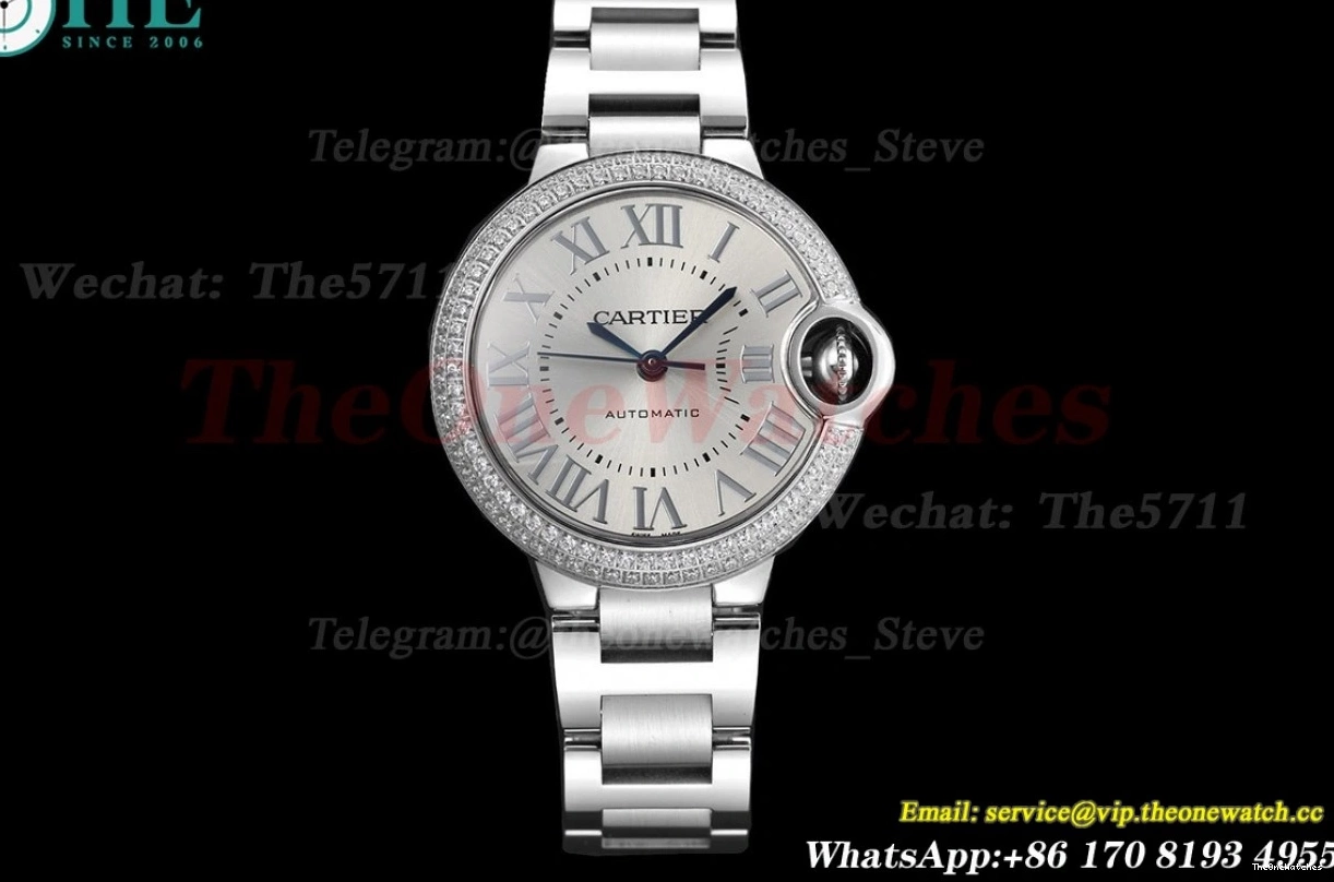 33mm NH05 Cartier Rmn De SS GDF SS Ballon Bleu Silver 0326